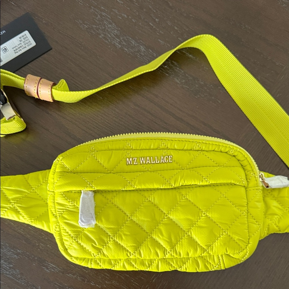 ✨BNWT✨ MZ Wallace Neon Yellow Quilted Metro Belt Bag